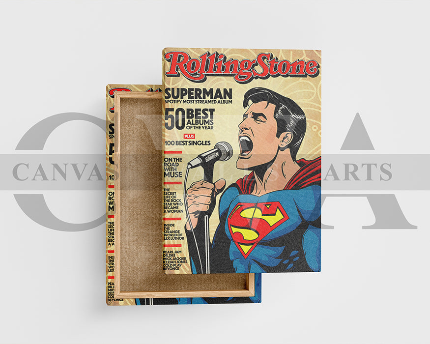 Superman Rolling Stone Canvas Wall Art