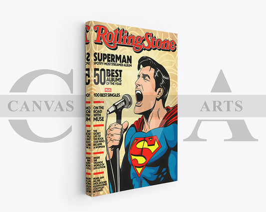 Superman Rolling Stone Canvas Wall Art