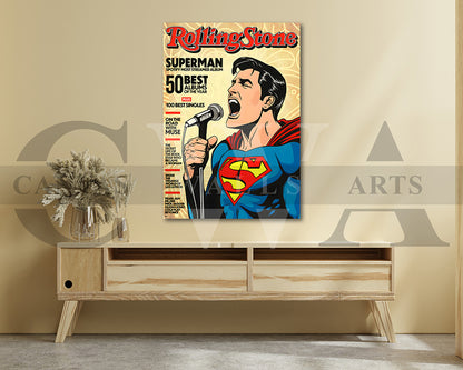 Superman Rolling Stone Canvas Wall Art