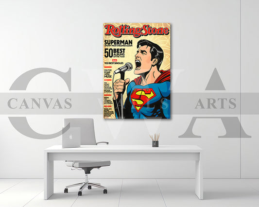 Superman Rolling Stone Canvas Wall Art