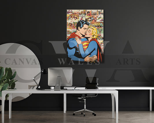Superman and Marilyn Canvas Wall Art