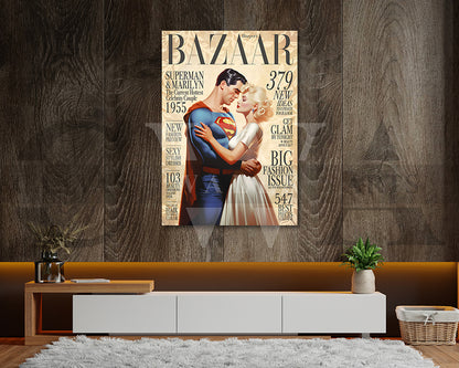 Superman and Marilyn The Hottest Couple Canvas Wall Art