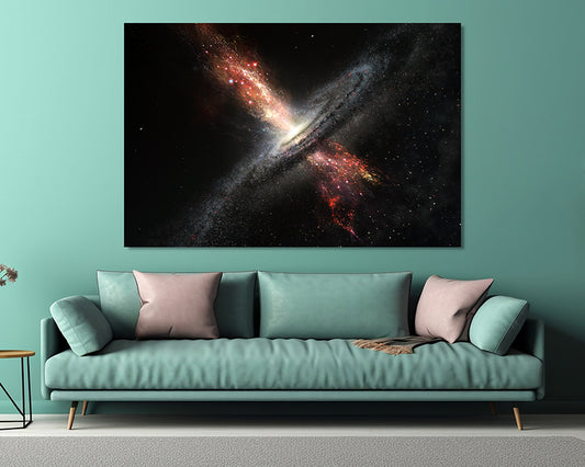 Supermassive Black Holes Galaxy Canvas Wall Art