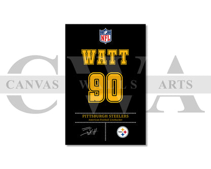 T. J. Watt Jersey Canvas Wall Art NFL Jersey Poster Print American Football Canvas Print
