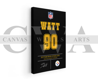 T. J. Watt Jersey Canvas Wall Art NFL Jersey Poster Print American Football Canvas Print