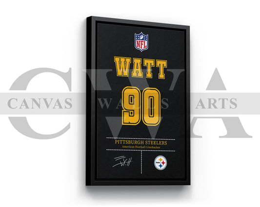 T. J. Watt Jersey Canvas Wall Art NFL Jersey Poster Print American Football Canvas Print
