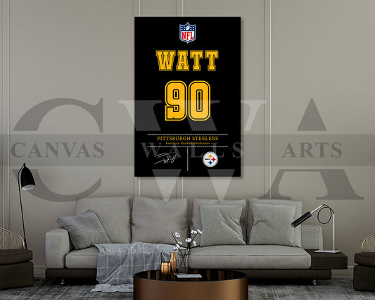 T. J. Watt Jersey Canvas Wall Art NFL Jersey Poster Print American Football Canvas Print