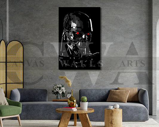 Terminator T800 Canvas Wall Art Movie Poster Print