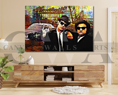 The Blues Brothers Canvas Wall Art Abstract Movie Poster Print