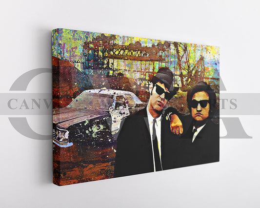 The Blues Brothers Canvas Wall Art Abstract Movie Poster Print