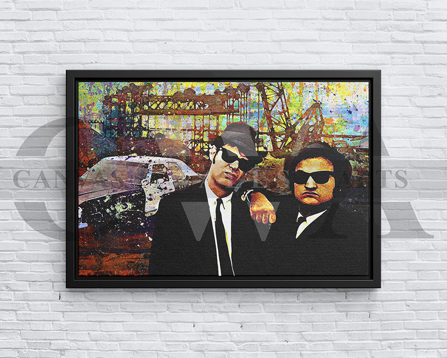 The Blues Brothers Canvas Wall Art Abstract Movie Poster Print