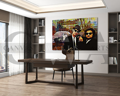 The Blues Brothers Canvas Wall Art Abstract Movie Poster Print