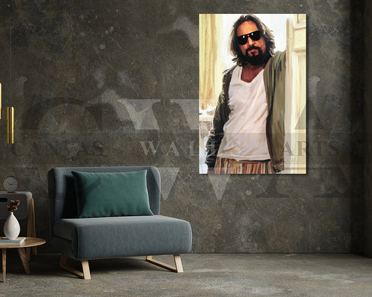 The Dude Canvas Wall Art Abstract Movie Poster Print