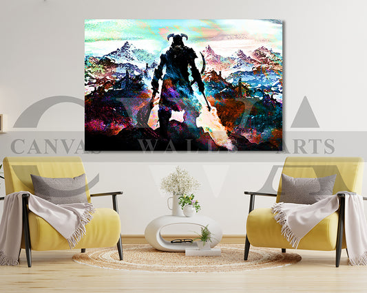The Elder Scrolls V Skyrim Canvas Wall Art Abstract Poster Print