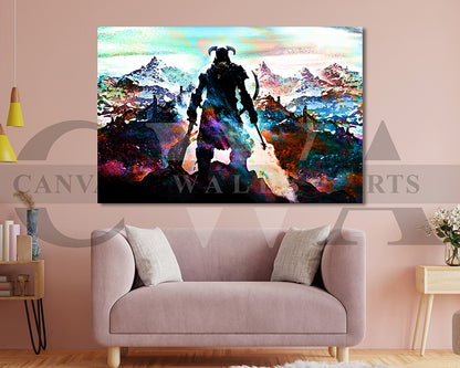 The Elder Scrolls V Skyrim Canvas Wall Art Abstract Poster Print