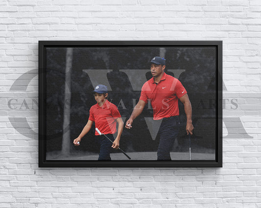 Tiger Woods Black & White Canvas Art Golf Canvas Wall Art