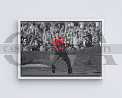Tiger Woods Black & White Canvas Wall Art