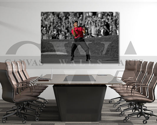 Tiger Woods Black & White Canvas Wall Art