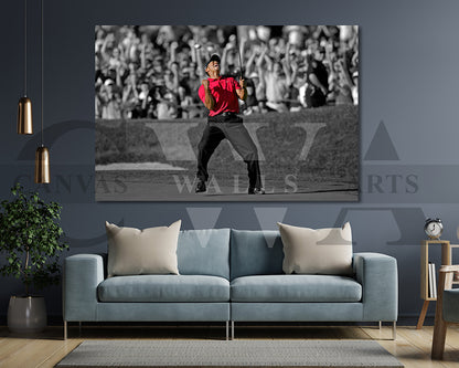Tiger Woods Black & White Canvas Wall Art