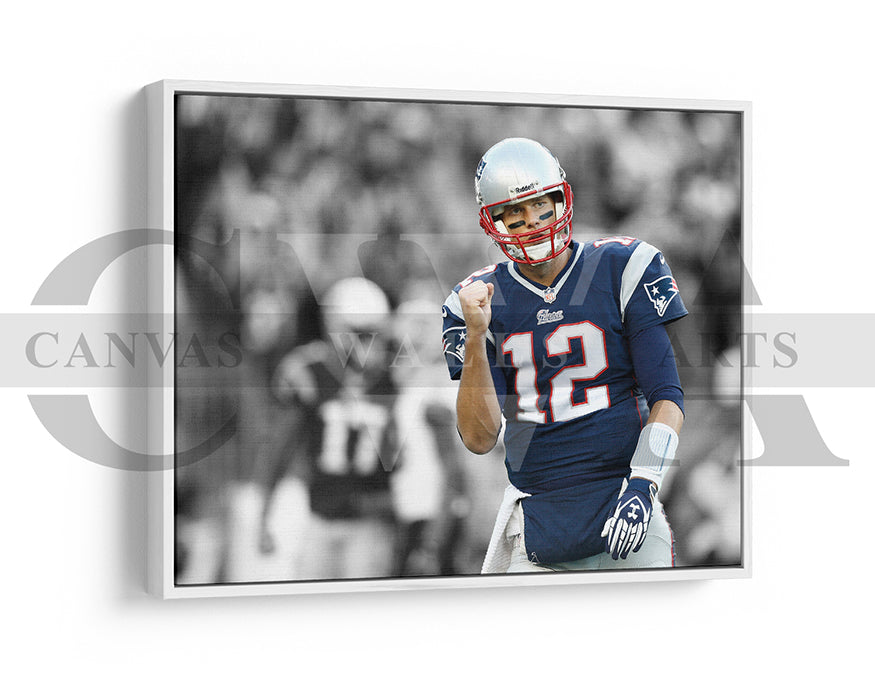 Tom Brady Black & White Canvas Art American Football Canvas Wall Ar