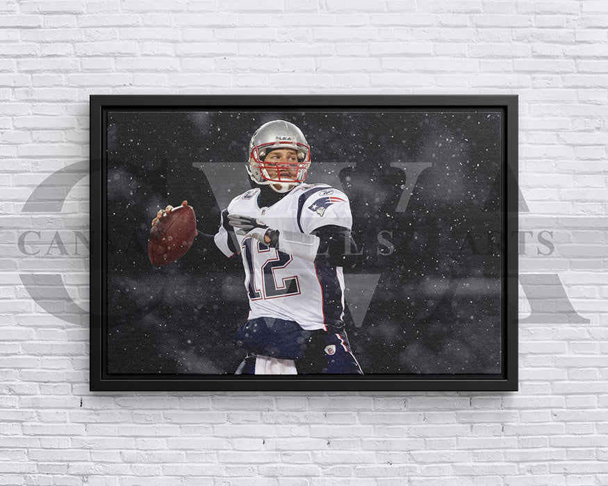 Tom Brady Black & White Canvas Art American Football Canvas Wall Art