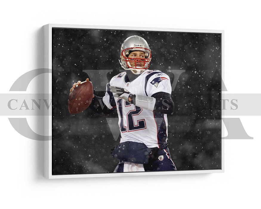 Tom Brady Black & White Canvas Art American Football Canvas Wall Art