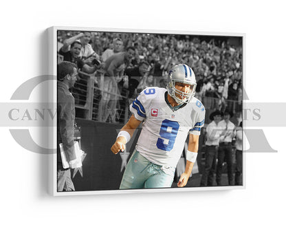 Tony Romo Black & White Canvas Art American Football Canvas Wall Art