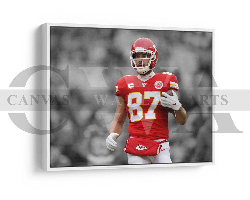 Travis Kelce Black & White Canvas Art American Football Canvas Wall Art