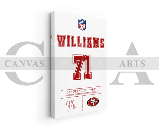 Trent Williams Jersey Canvas Wall Art NFL Jersey Poster Print American Football Canvas Print