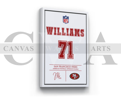 Trent Williams Jersey Canvas Wall Art NFL Jersey Poster Print American Football Canvas Print