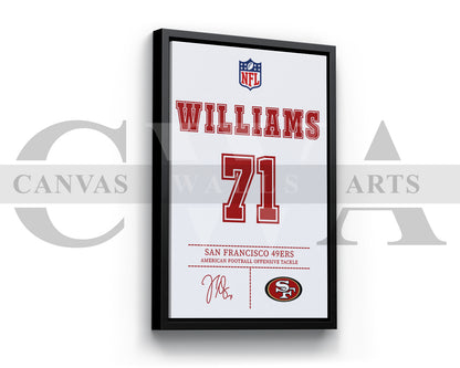 Trent Williams Jersey Canvas Wall Art NFL Jersey Poster Print American Football Canvas Print
