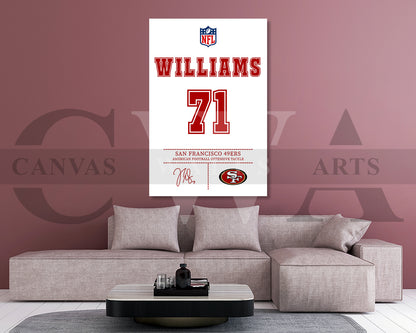 Trent Williams Jersey Canvas Wall Art NFL Jersey Poster Print American Football Canvas Print