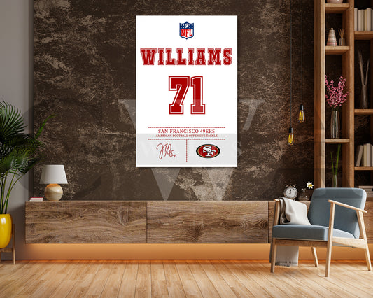 Trent Williams Jersey Canvas Wall Art NFL Jersey Poster Print American Football Canvas Print