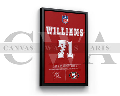 Trent Williams Jersey Canvas Wall Art NFL Jersey Poster Print Canvas Frame Ready To Hang