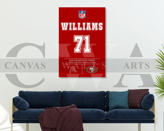 Trent Williams Jersey Canvas Wall Art NFL Jersey Poster Print Canvas Frame Ready To Hang