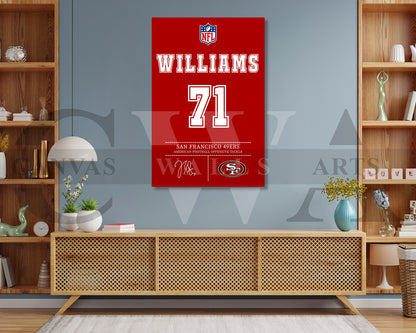 Trent Williams Jersey Canvas Wall Art NFL Jersey Poster Print Canvas Frame Ready To Hang
