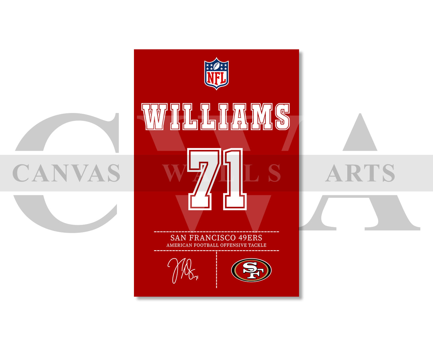 Trent Williams Jersey Canvas Wall Art NFL Jersey Poster Print Canvas Frame Ready To Hang