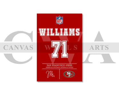 Trent Williams Jersey Canvas Wall Art NFL Jersey Poster Print Canvas Frame Ready To Hang