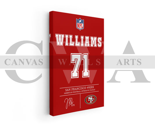 Trent Williams Jersey Canvas Wall Art NFL Jersey Poster Print Canvas Frame Ready To Hang