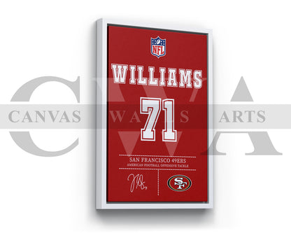 Trent Williams Jersey Canvas Wall Art NFL Jersey Poster Print Canvas Frame Ready To Hang
