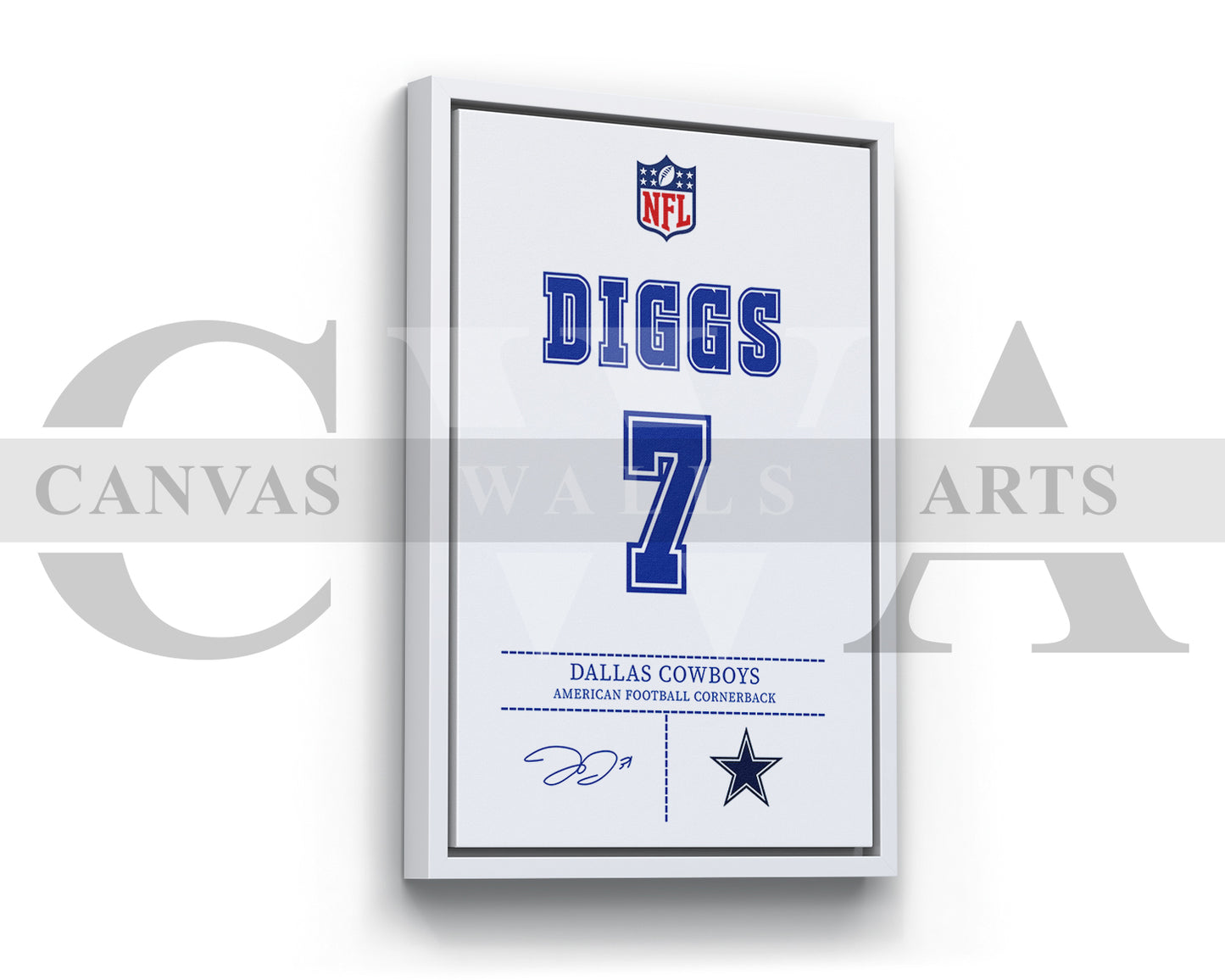 Trevon Diggs Jersey Canvas Wall Art NFL Jersey Poster Print Sports Canvas Print