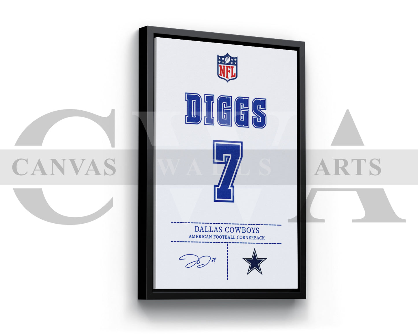 Trevon Diggs Jersey Canvas Wall Art NFL Jersey Poster Print Sports Canvas Print