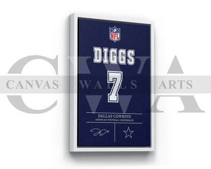 Trevon Diggs Jersey Canvas Wall Art NFL Jersey Poster Print American Football Canvas Print