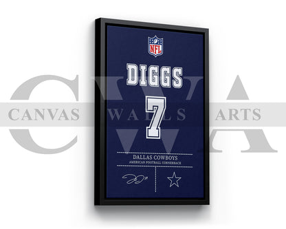 Trevon Diggs Jersey Canvas Wall Art NFL Jersey Poster Print American Football Canvas Print