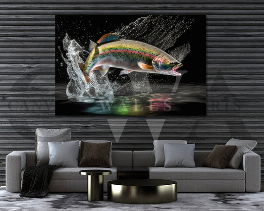 Trout Canvas Wall Art Animal Poster Print