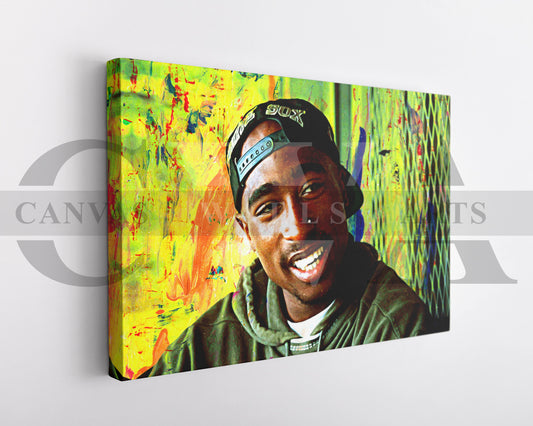 Tupac Shakur Canvas Wall Art Abstract Music Poster