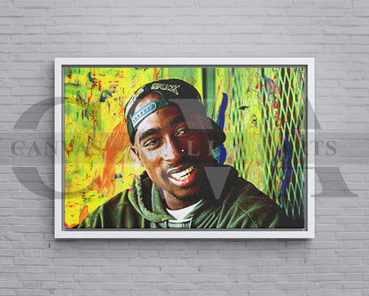 Tupac Shakur Canvas Wall Art Abstract Music Poster