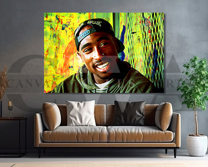 Tupac Shakur Canvas Wall Art Abstract Music Poster