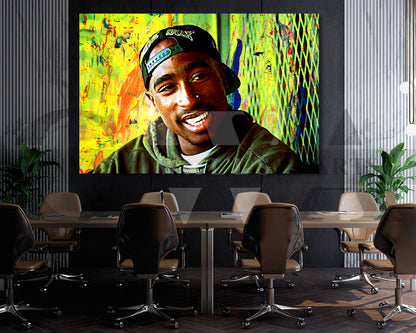 Tupac Shakur Canvas Wall Art Abstract Music Poster