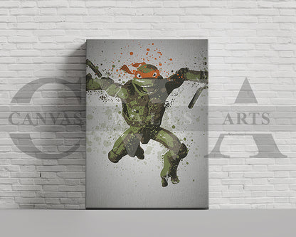 Turtles Michelangelo Canvas Wall Art